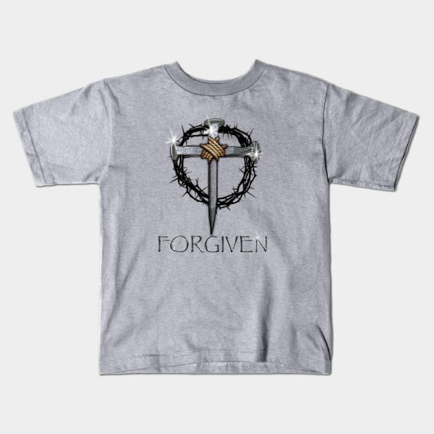 Forgiven - 3 Nails, crown of thorns Kids T-Shirt by PacPrintwear8